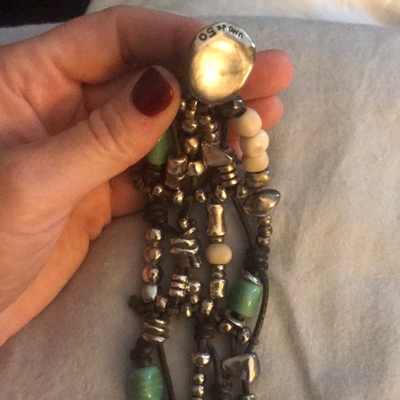 Uno de 50 bracelet with leather, silver and jade - Picture 2 of 4